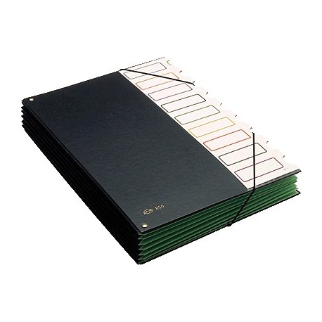 Pardo carpeta clasificador folio lomo fuelle en PVC