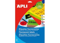 Apli carpeta 20 hojas de etiquetas adhesivas fluorescentes