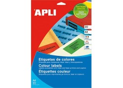 Apli caja 20 hojas etiquetas adhesivas permanentes de colores
