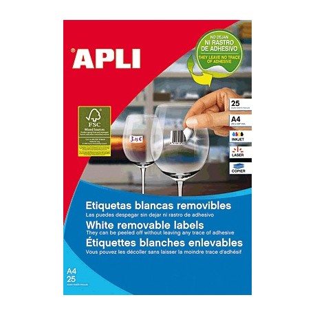 Apli caja de etiquetas blancas removibles 