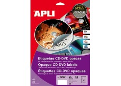 Blister 25 hojas etiquetas mega opacas CD/DVD