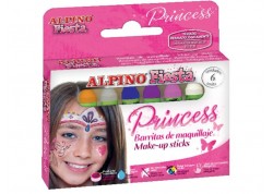 Alpino fiesta estuche 6 barras maquillaje princesas 5 gr.