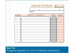 Loan talonario 8º apaisado nota de entrega triplicado T-54