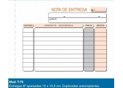 Loan talonario 8º apaisado nota de entrega duplicado T-79