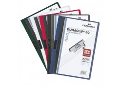 Durable caja 25 dossiers PVC A4 con pinza metall Duraclip