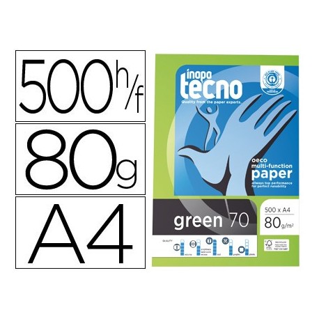Tecno Green paquete papel 500 hojas A4 80 grs.