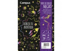 Campus block dibujo papel negro 50 hojas