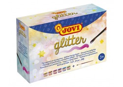 Estuche 6 Jovi témpera glitter 55 ml. + pincel