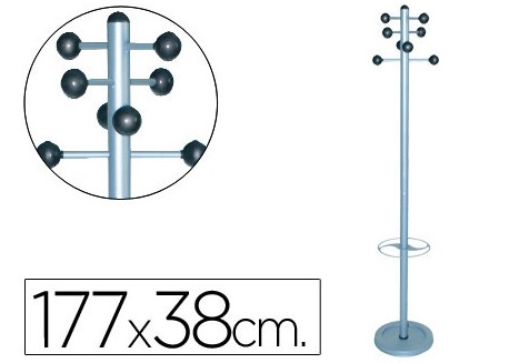 Sie perchero metálico de pie 626 con paragüero 8 colgadores