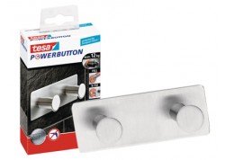 Tesa perchero adhesivo powerboton 2 ganchos