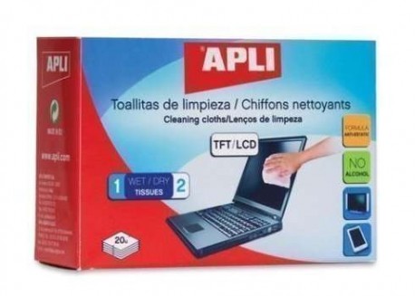 Apli caja de 20 toallitas limpiadoras