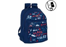 Safta mochila doble Blackfit8 Letters reforzada adapt. a carro