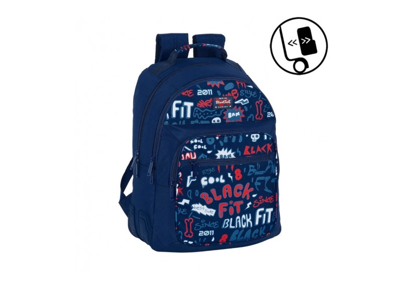 Mochilas escolares compacta Safta Blackfit8 Bit con carro incorporado