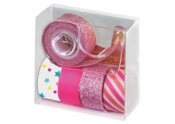 Blister 5 cintas decorativas glitter con dispensador