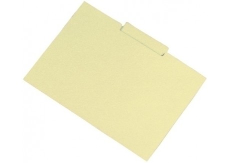 Gio-Elba paquete  50 subcarpetas folio pestaña central amarillo y azul