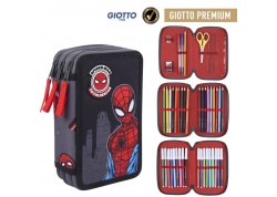 Giotto Premium plumier tres cremalleras Spiderman