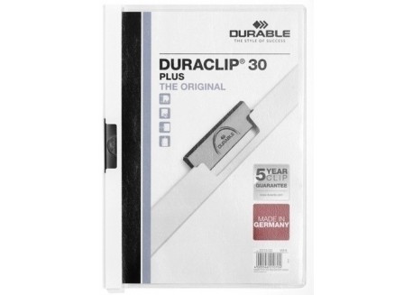 Durable 25 dossiers clip A4 PVC canguro pinza metal Duraclip Plus
