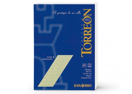 Torreón paquete papel 100 hojas 90 gr. verjurado