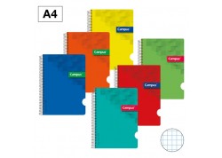 Campus cuaderno espiral tapa PP A4  80 hojas. 90 gr.