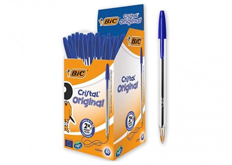 BOLIGRAFO BIC CRISTAL FINE NEGRO NARANJA TRANSPAR