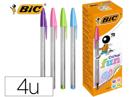 Caja 20 bolígrafos Bic Fun 5 x 4 colores