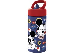 Botella infantil con pajita asa 410 ml.  Mickey