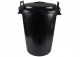 Contenedor de plástico negro con tapa y asas 100 L.